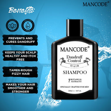 Mancode Anti Dandruff Shampoo for Men Prevent Dandruff Healthier Hair and Scalp Itch Free No Mineral Oil Neem Extract 200 ml Hair Shampoo for Men (Pack of 1)